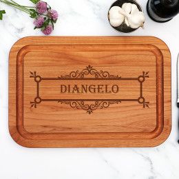 Decorative Fancy Name Personalized Alder Wood Cutting Board