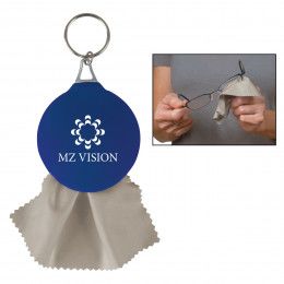 Rubber Key Chain with Microfiber Cleaning Cloth