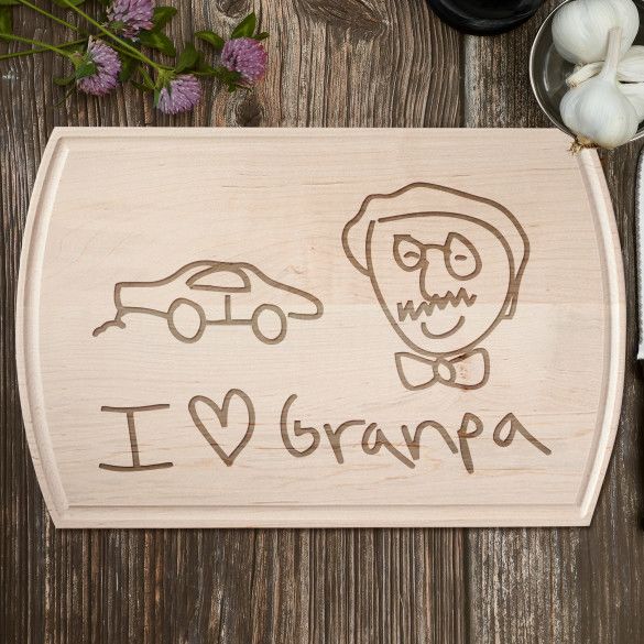 Child's Drawing Maple Dripwell Cutting Board