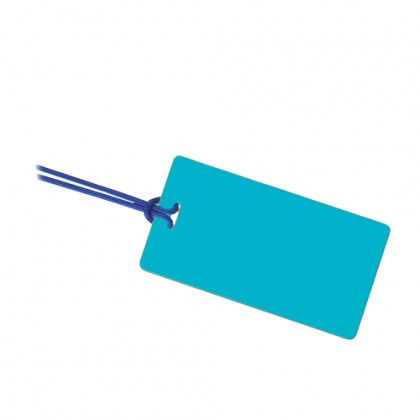 Promotional Rectangle 40 Mil Neon Luggage Tag - Neon Blue