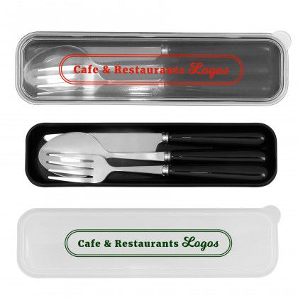 Cutlery Set in Plastic Case with Logo