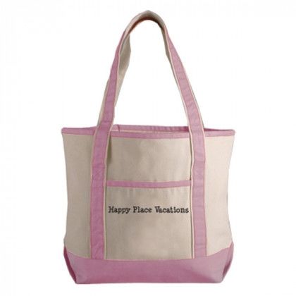 Large Canvas Boat Bag - Light Pink