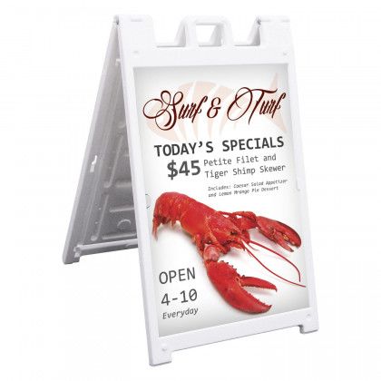 Signicade Deluxe Single Sided A-Frame Kit - White