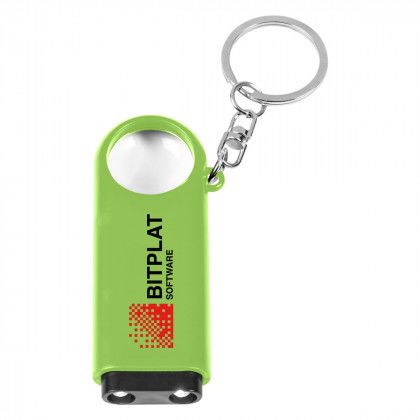 Lime Custom Magnifier and LED Light Key Chain