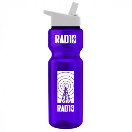 Promo Transparent Bottle with Flip Straw Lid violet