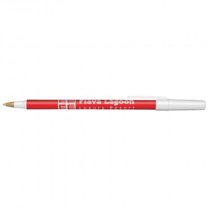 Printed BIC PrevaGuard Round Stic Pen - Red barrel