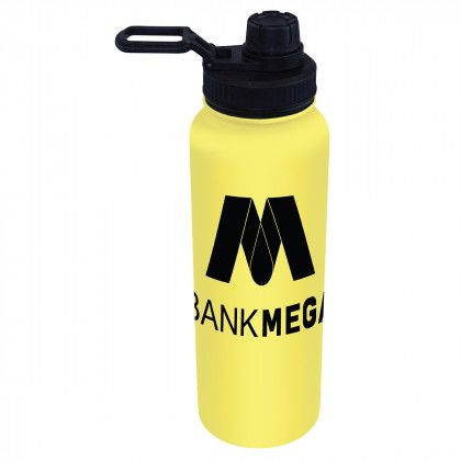 Yellow 32 oz Memphis Stainless Steel Insulated Sports Bottle with Screw Cap