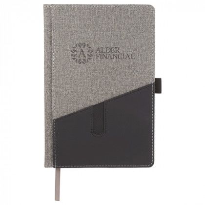 Custom Siena Heathered Bound Journal - Gray