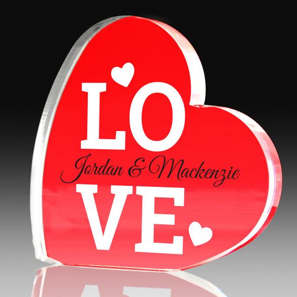 LOVE Custom Couples Heart Acrylic | Customized Valentine's Day Gift