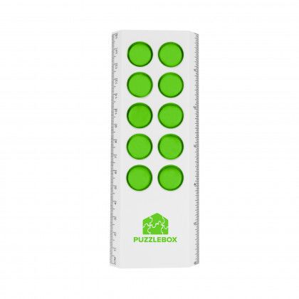 Promotional 6" Push Pop Stress Reliever Ruler - White with lime