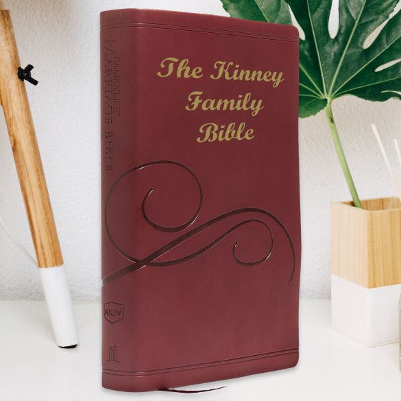 Personalized Burgundy Family Life Marriage Bible