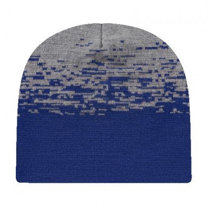 Customized Static Pattern Knit Beanie - True Royal/heather