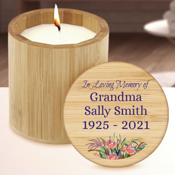 In Loving Memory Custom Bamboo Memorial Candle