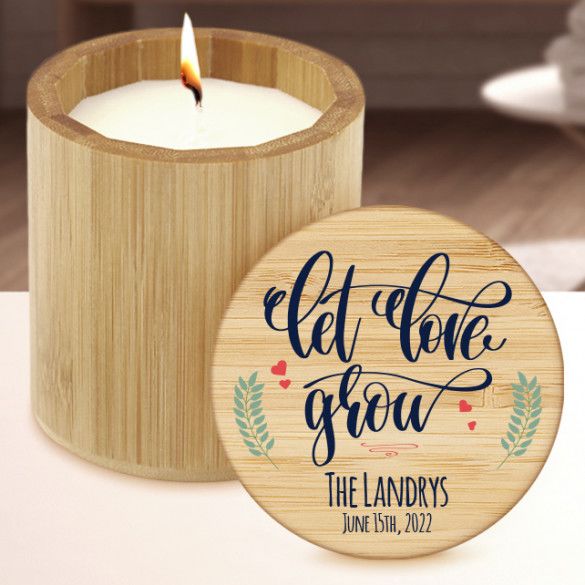 Let Love Grow Personalized Bamboo Candle