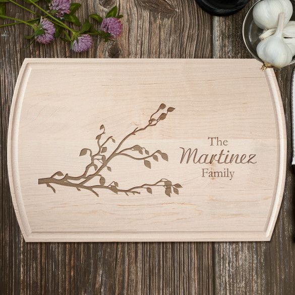 Reaching Branch Family Name Large Maple Cutting Board