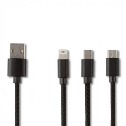 3-in-1 4 Foot Charging Cable Imprinted
