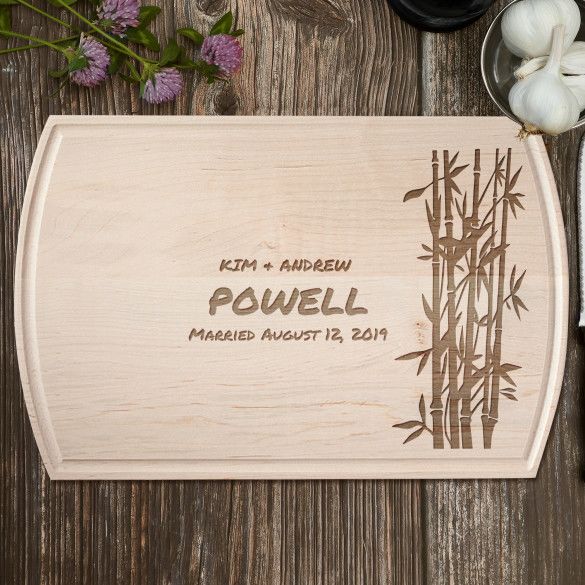 Lucky Bamboo Personalized Large Maple Cutting Board