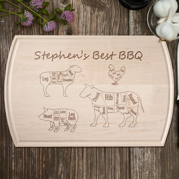 Butcher Cuts Personalized Large Maple Cutting Board