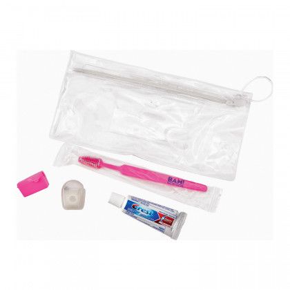 Printed Adult Wellness 5-Piece Oral Care Kit - pink