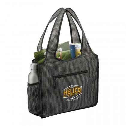 Promotional Logo Grid Bungalow Tote - side view