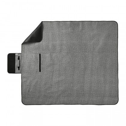 Custom Field & Co. Recycled PET Picnic Blanket - Charcoal, open