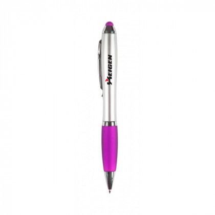 Silver Grenada Stylus Pen -Silver/Fuchsia