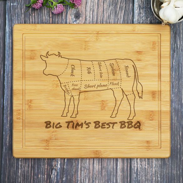 Personalized Beef Butcher Chart Bamboo Cutting Board