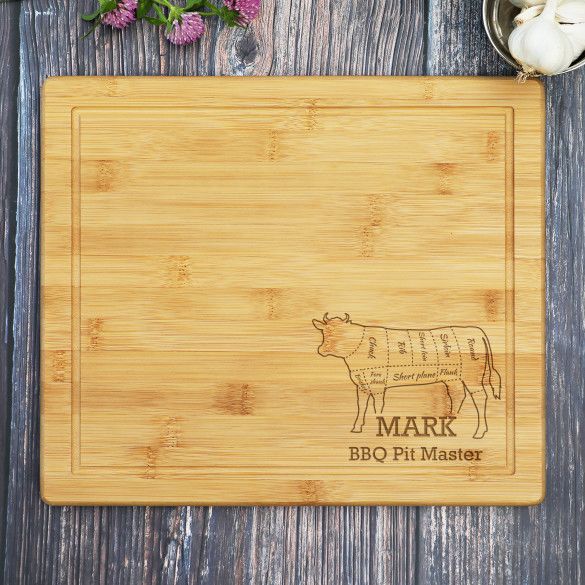 Beef Cattle Butcher Chart Personalized Bamboo Cutting Board