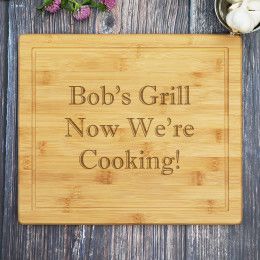 Personalized Bamboo Cutting Board with Trench - Your Own Message