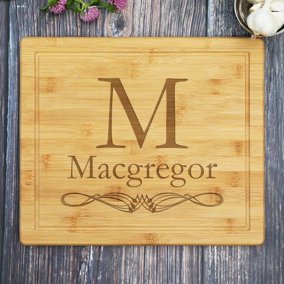 Bamboo Cutting Board With Family Name