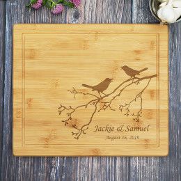 Birds On A Branch Custom Bamboo Cutting Board