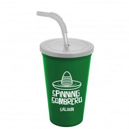 Logo Imprinted Sport Sipper with Flex Straw - Green