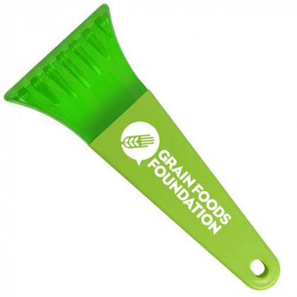 Small Promotional Ice Scrapers for Businesses - 7” - Transparent Green Blade