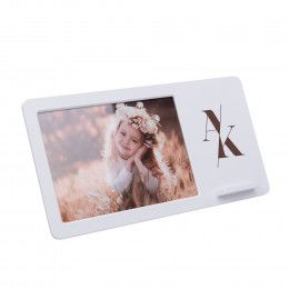 Printed Wireless Charging 4" x 6" Picture Frame - White