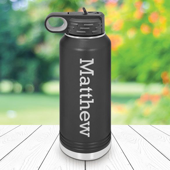 Personalised Water Bottle, Stainless Steel Matt Water Bottle