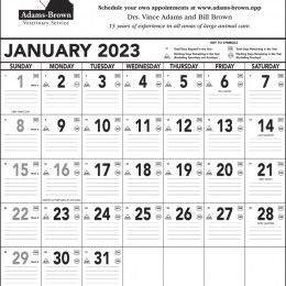 Imprinted Wall Calendar - Black & White