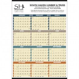 Non-Laminated Time Management Span-A-Year Calendar Promotion