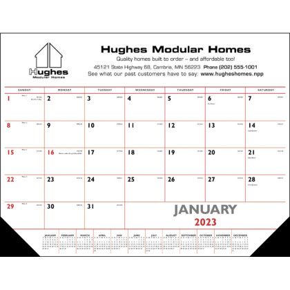 Two-Tone Desk Pad Calendar | Vinyl Corners | Corporate Calendars