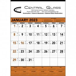 Orange and Black Wall Calendar With Logo