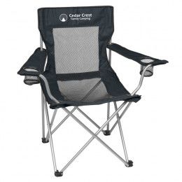 Mesh Personalized Promotional Portable Folding Chair Black