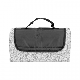 Customized Heathered Fold Up Blanket - Gray