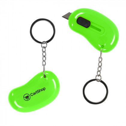 Promotional Box Cutter Key Ring - Lime