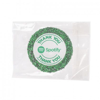 Custom Logo Nonpareils Dipped Sandwich Cookie - individually wrapped