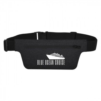 Imprinted Heathered Running Belt - Black