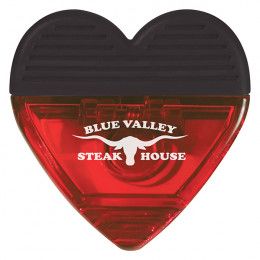 Transparent Red Heart Shape clip with Black Grip Transparent Red Heart Shape clip with Black Grip