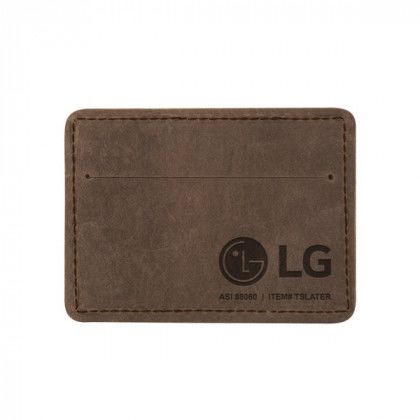 Distressed Brown Custom Branded Wallets | Traverse Slater Single Pocket Wallet | Personalized Slim Wallets 