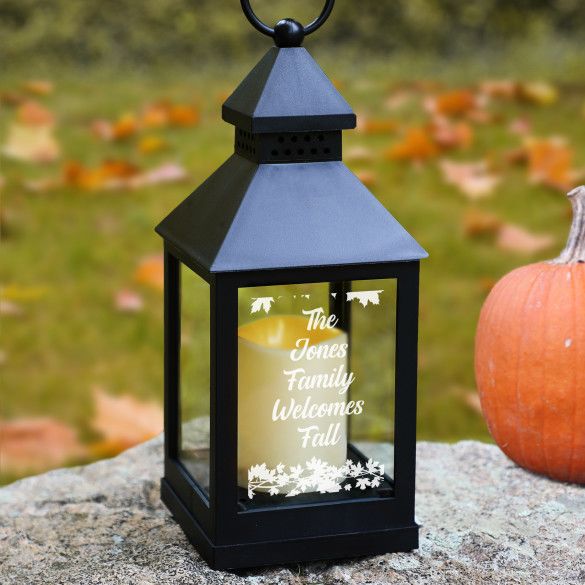 Autumn Leaves Personalized Candle Lantern