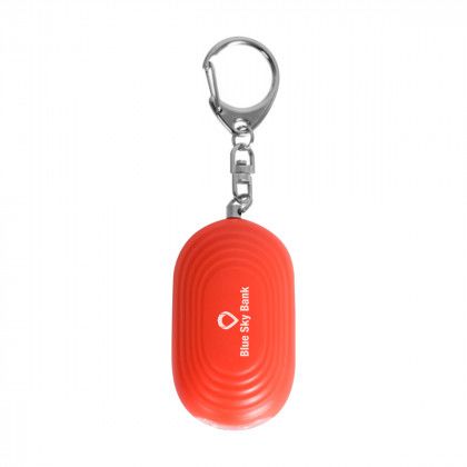 Logo Imprinted Safety Alarm Light Key Tag - Red