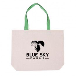 Medium weight canvas promotional cotton bag with contrast handles - lime green Medium weight canvas promotional cotton bag with contrast handles - lime green