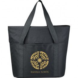 Custom Heavy Duty Zippered Tote Bag - Black Custom Heavy Duty Zippered Tote Bag - Black